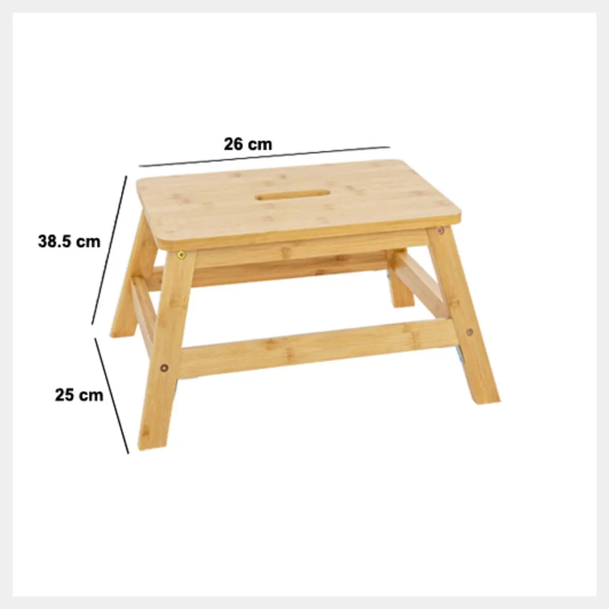 Scaunel 5Five bambus 1 treapta, 26x25x38 cm, bej