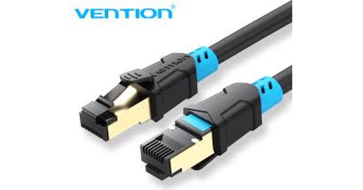 Patch cord SFTP Vention, Cat. 6, RJ-45 (T) la RJ-45 (T), 20m, 27AWG, cupru, negru, 