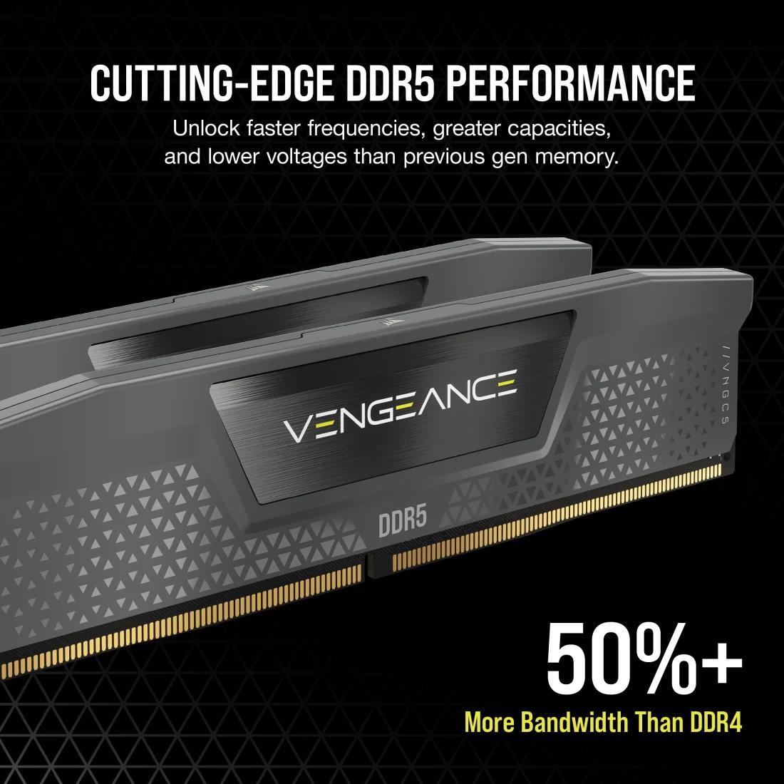 Corsair Vengeance, DDR5, 32GB (2x16GB), 6000 MHz, C30, 1.4V, AMD Expo, Negru "CMK32GX5M2B6000Z30"