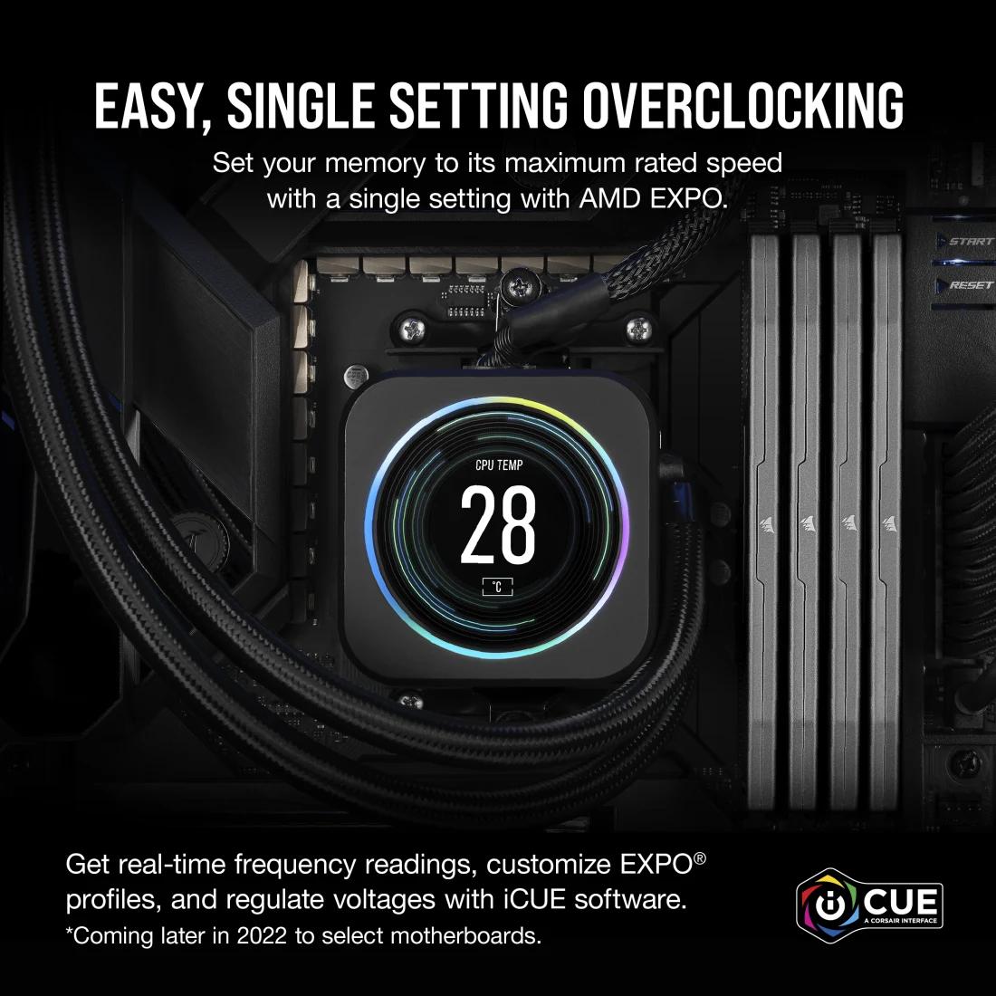 Corsair Vengeance, DDR5, 32GB (2x16GB), 6000 MHz, C30, 1.4V, AMD Expo, Negru "CMK32GX5M2B6000Z30"