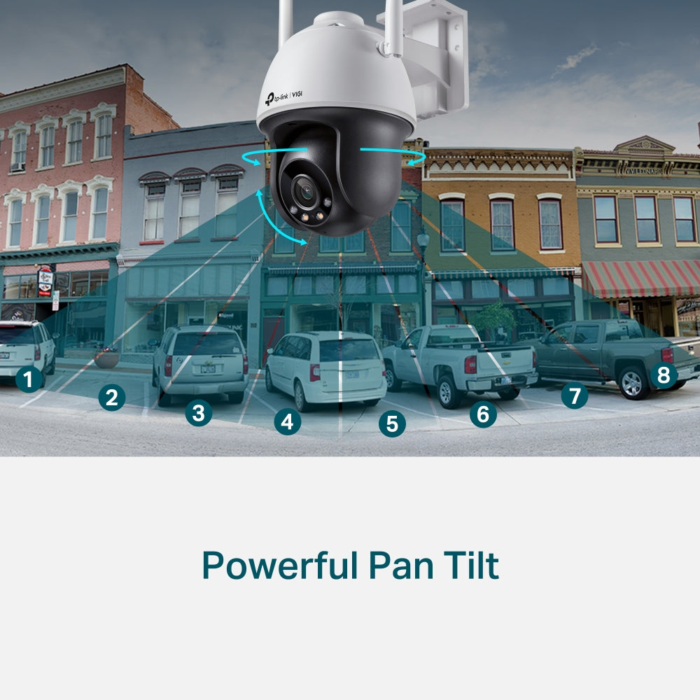 CAMERA IP TP-LINK VIGI, Wi-Fi, Pan Tilt, pt. exterior, dist. IR 30 m, tip lentila fixa 4 mm, 4 Mpx, 1 x RJ45 10/100M, carcasa plastic, "VIGI C540-W(4mm)"