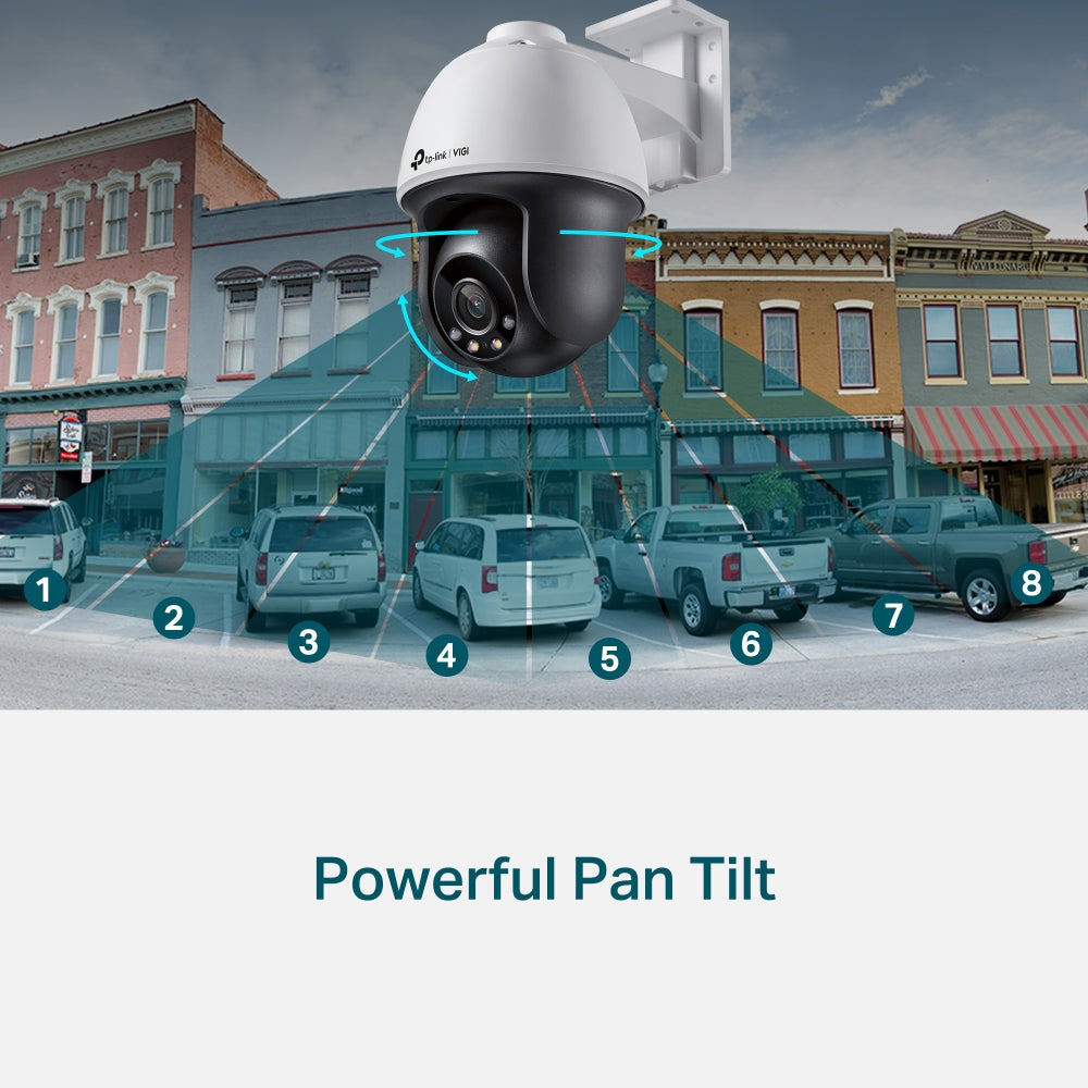 CAMERA IP TP-LINK VIGI, Pan Tilt, pt. exterior, dist. IR 30 m, tip lentila fixa 4 mm, 4 Mpx, 1 x RJ45 10/100M, carcasa plastic, POE, "VIGI C540(4mm)"