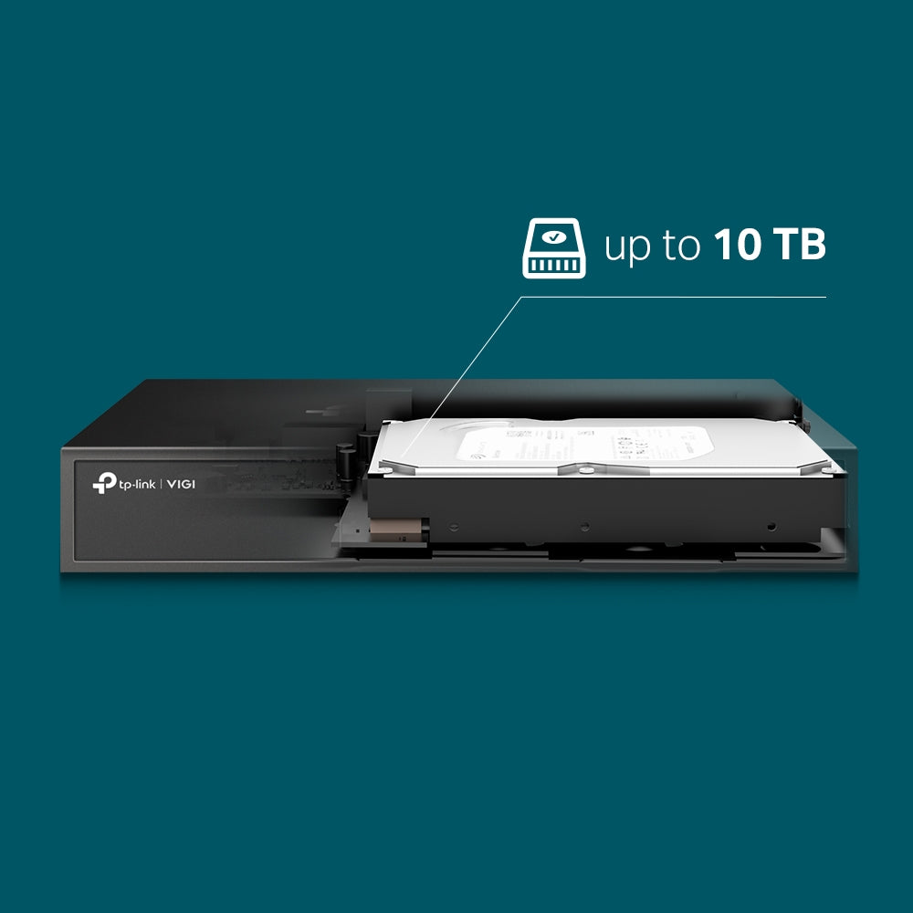 NVR TP-Link VIGI, 8 canale, capacitate max 10 TB, porturi HDMI | VGA | Retea RJ45 | 2 x USB 2.0, "VIGI NVR1008H"