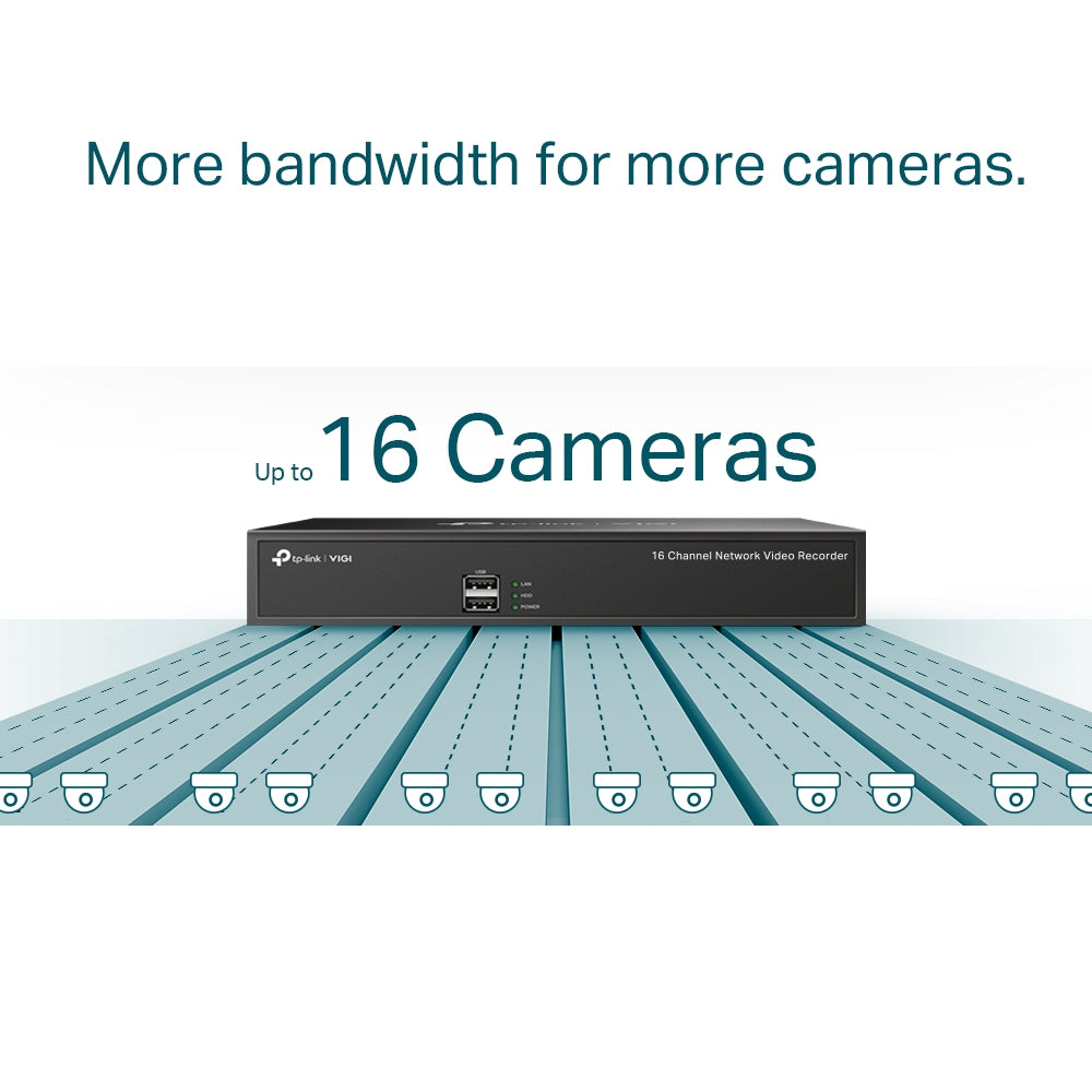 NVR TP-Link VIGI, 16 canale, capacitate max 10 TB, porturi HDMI | VGA | Retea RJ45 | 2 x USB 2.0, "VIGI NVR1016H" (include timbru verde 1.75 lei)