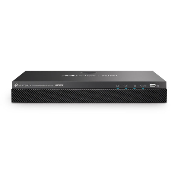 NVR TP-Link VIGI PoE+, 8 canale, 8× 10/100 Mbps PoE+ Ports cu 93 W, max 2 x 10 TB, porturi HDMI | VGA | 2 x USB 2.0, "VIGI NVR2008H-8MP-2TB" (include timbru verde 1.75 lei)