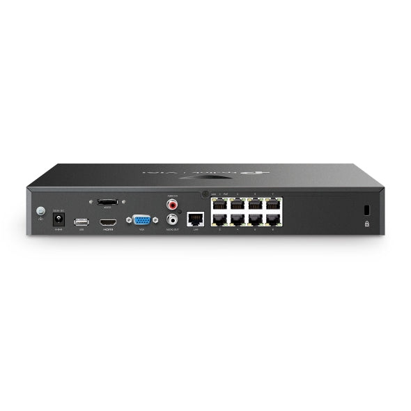 NVR TP-Link VIGI PoE+, 8 canale, 8× 10/100 Mbps PoE+ Ports cu 93 W, max 2 x 10 TB, porturi HDMI | VGA | 2 x USB 2.0, "VIGI NVR2008H-8MP-2TB" (include timbru verde 1.75 lei)