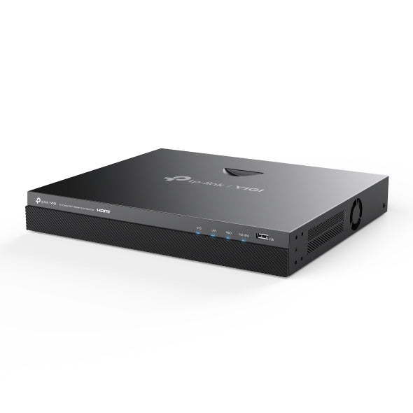 NVR TP-Link VIGI, PoE+ cu 16 canale de retea, 140 W PoE Budget, capacitate max 10 TB, porturi HDMI | VGA | Retea RJ45 | 2 x USB 2.0, "VIGI NVR2016H-16MP" (include timbru verde 1.75 lei)