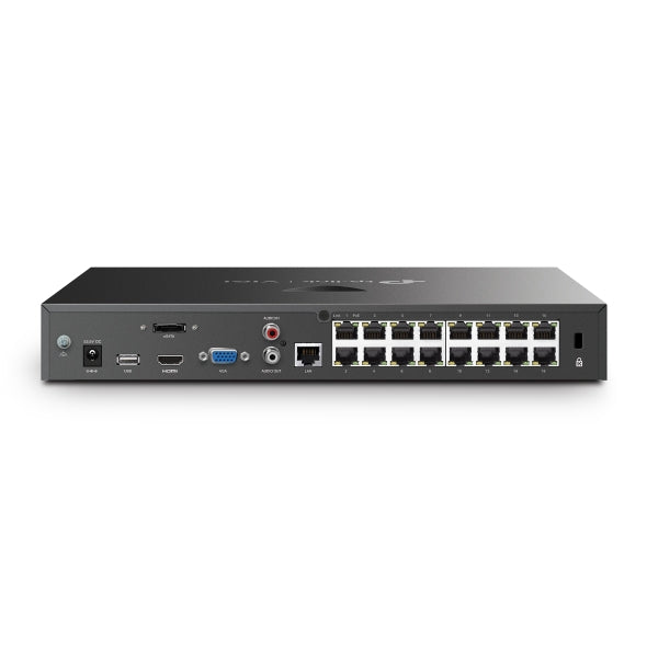 NVR TP-Link VIGI, PoE+ cu 16 canale de retea, 140 W PoE Budget, capacitate max 10 TB, porturi HDMI | VGA | Retea RJ45 | 2 x USB 2.0, "VIGI NVR2016H-16MP" (include timbru verde 1.75 lei)
