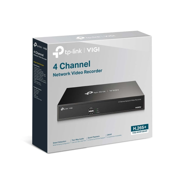 NVR TP-Link VIGI, 4 canale, capacitate max 10 TB, porturi HDMI | VGA | Retea RJ45 | 2 x USB 2.0, "VIGI NVR1004H"