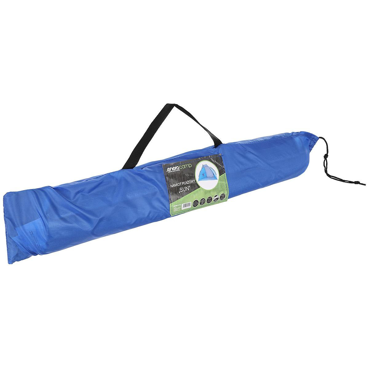 Cort plaja pentru 2 persoane, cu protectie UV si podea izolanta, 200x100x105 cm, albastru si gri