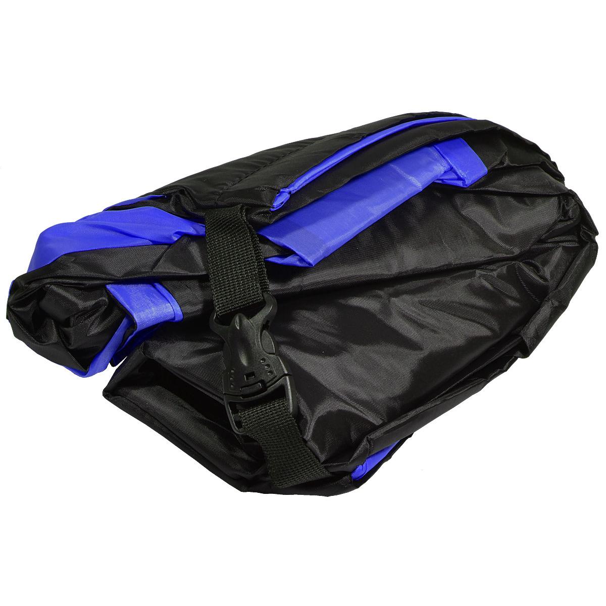 Saltea gonflabila pentru plaja cu pliere rapida, maxim 180kg, 180x70x50 cm, bleumarin si negru