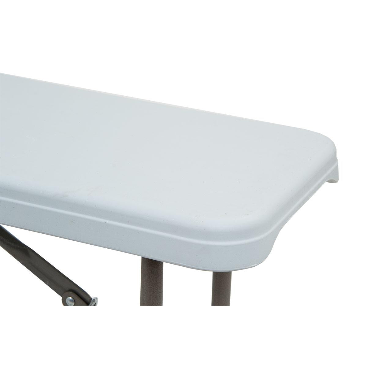 Banca pliabila pentru evenimente si catering, 183x28x43 cm, din HDPE si otel, alb