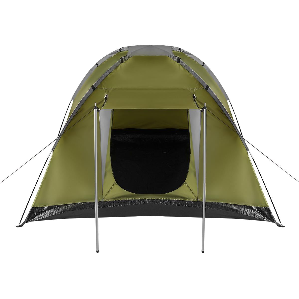 Cort camping 4 persoane, impermeabil 3000 mm, 200x200x115 cm, plasa insecte, verde
