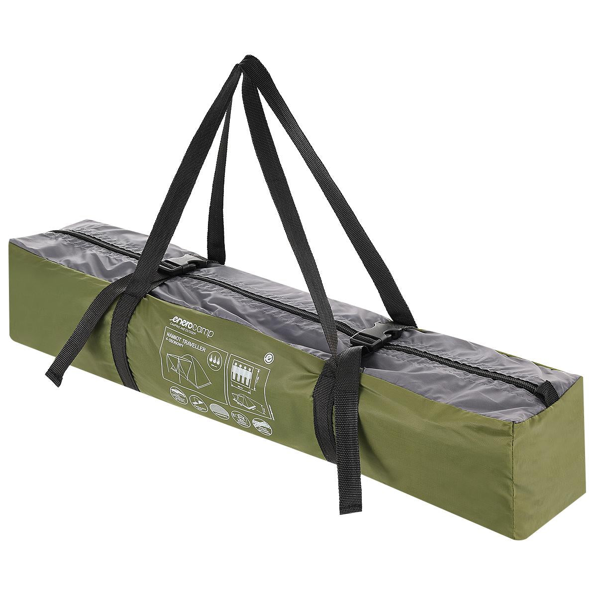 Cort camping 4 persoane, impermeabil 3000 mm, 200x200x115 cm, plasa insecte, verde