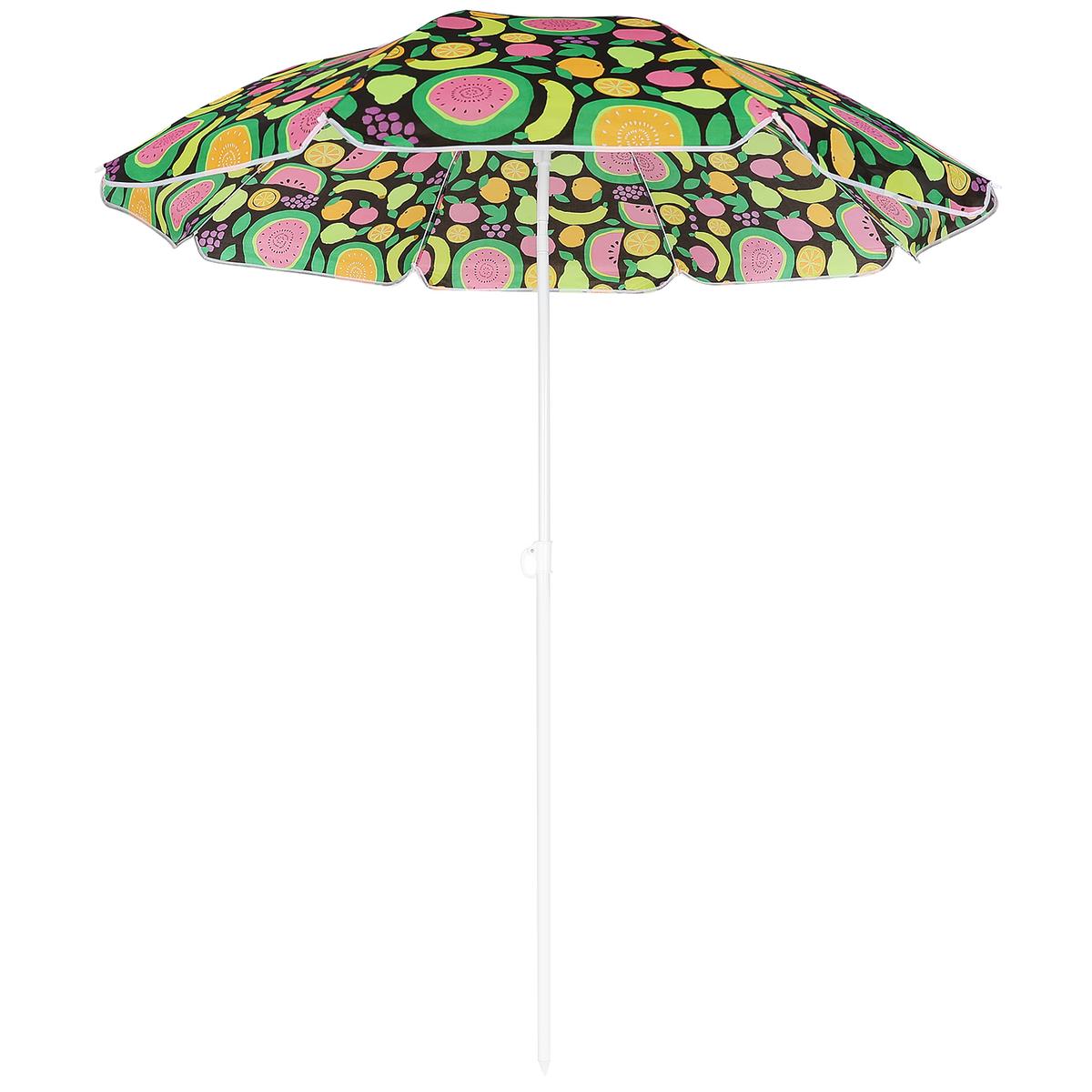Umbrela de plaja 160 cm cu structura metalica, inclinare reglabila si husa transport, multicolor