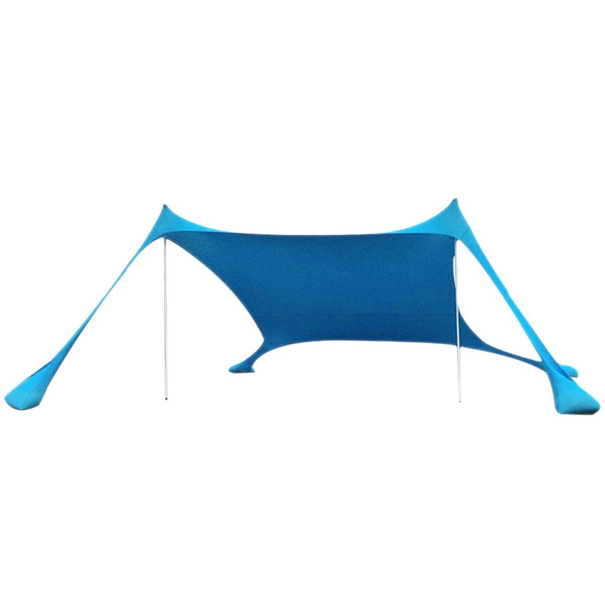 Pavilion turistic de plaja tip cort, cu structura metalica, 210x200x150 cm, albastru