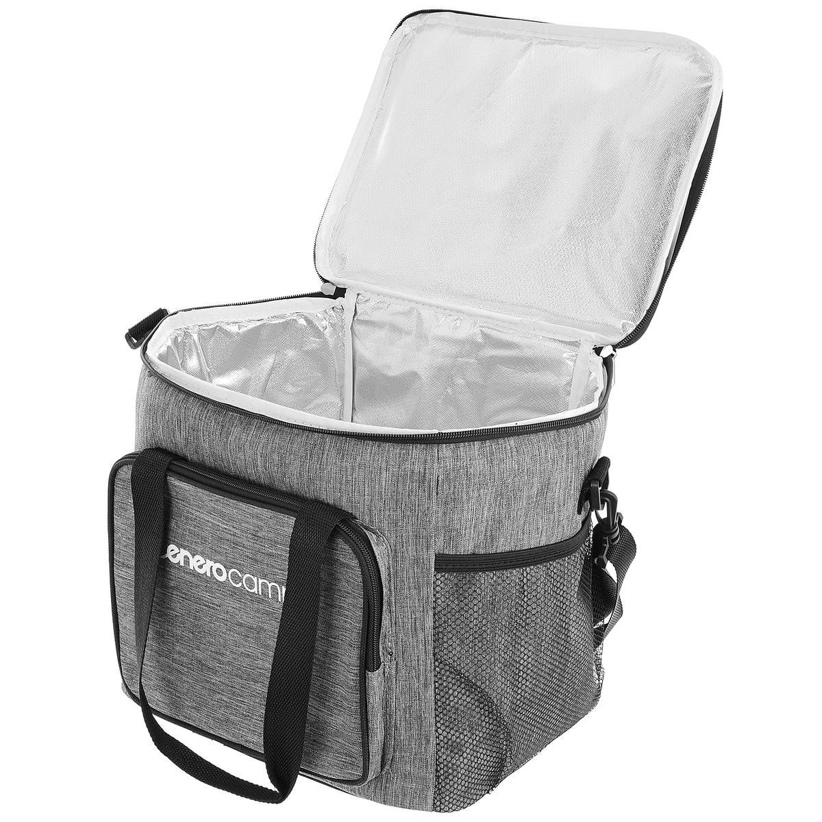 Geanta termoizolanta 18L, cu buzunare exterioare si curea reglabila, 29x23x27 cm, gri