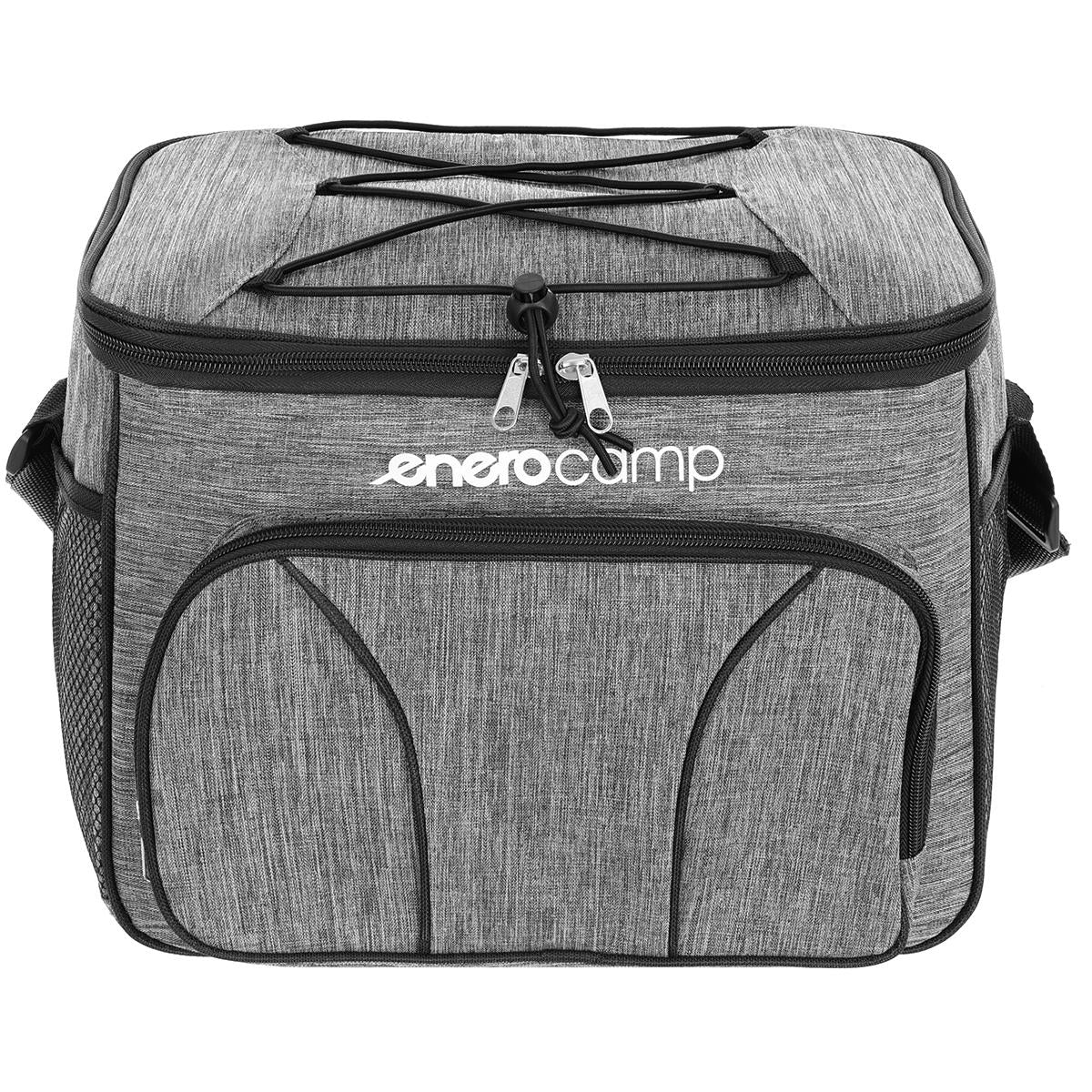 Geanta termica 18L cu buzunare laterale, strat termoizolant PEVA si curea reglabila, 33x21x26 cm, gri