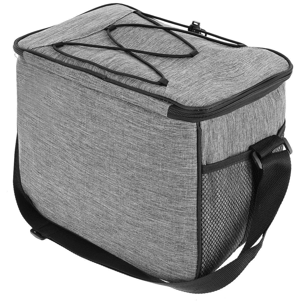 Geanta termica 18L cu buzunare laterale, strat termoizolant PEVA si curea reglabila, 33x21x26 cm, gri