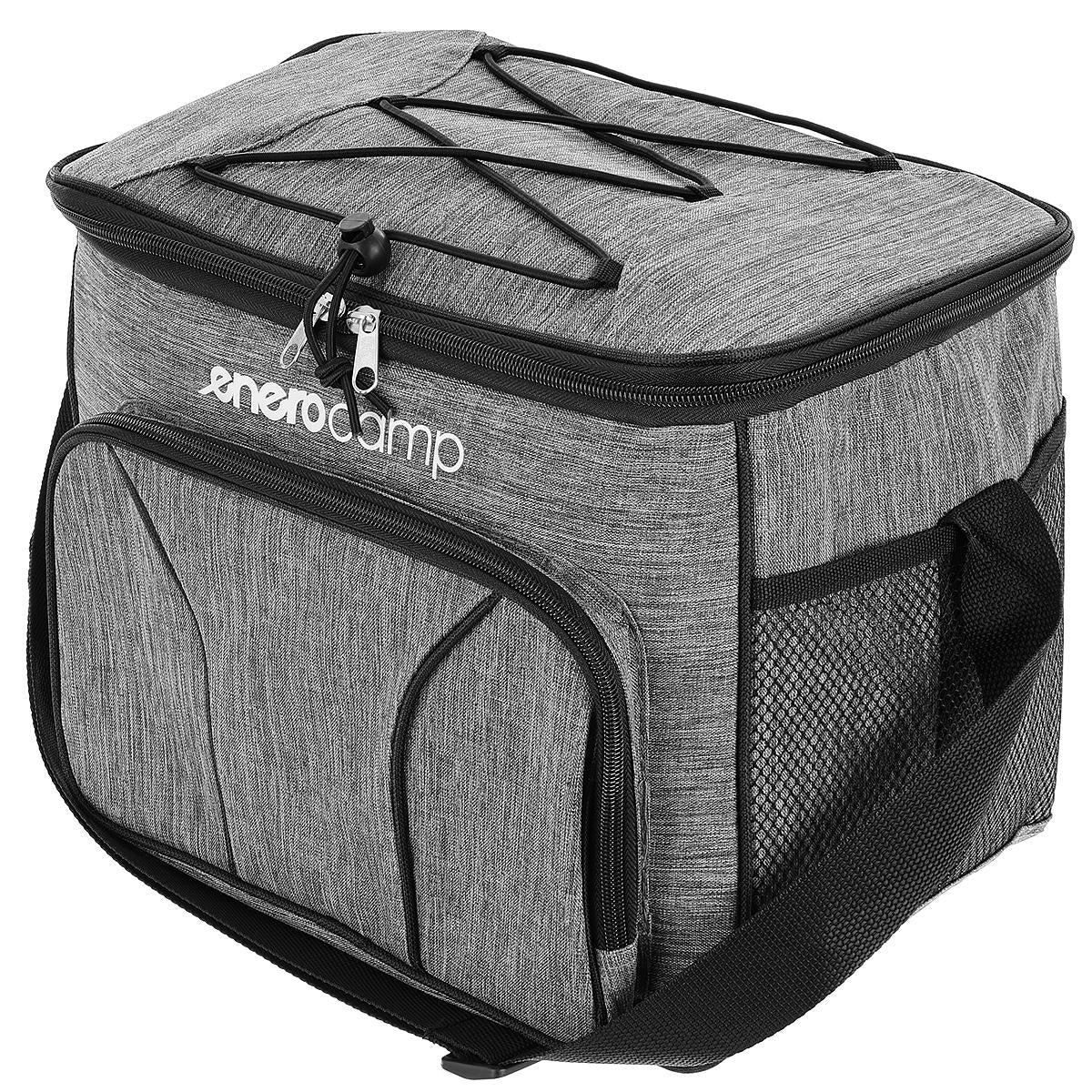 Geanta termica 18L cu buzunare laterale, strat termoizolant PEVA si curea reglabila, 33x21x26 cm, gri