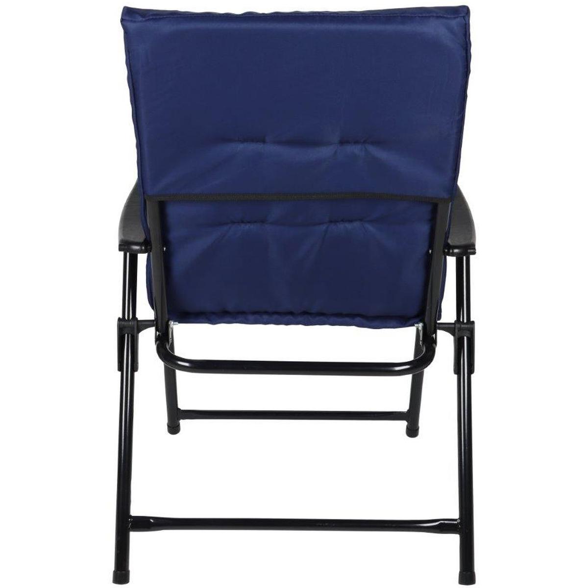 Scaun pliabil de gradina cu perna, structura metalica, 59x66x90 cm, albastru