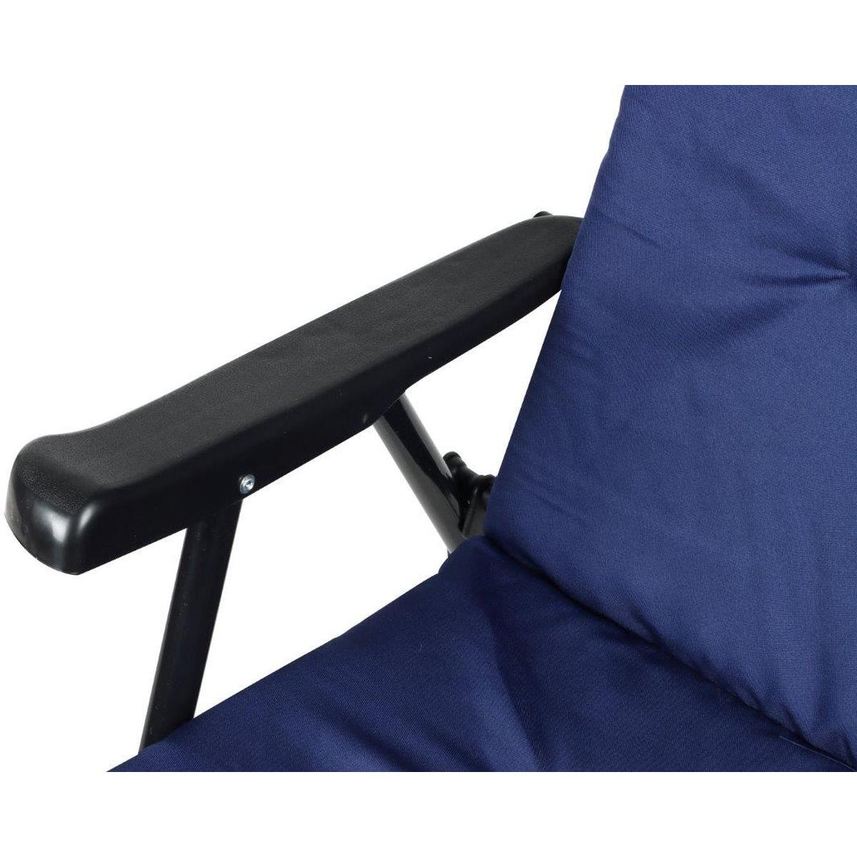 Scaun pliabil de gradina cu perna, structura metalica, 59x66x90 cm, albastru