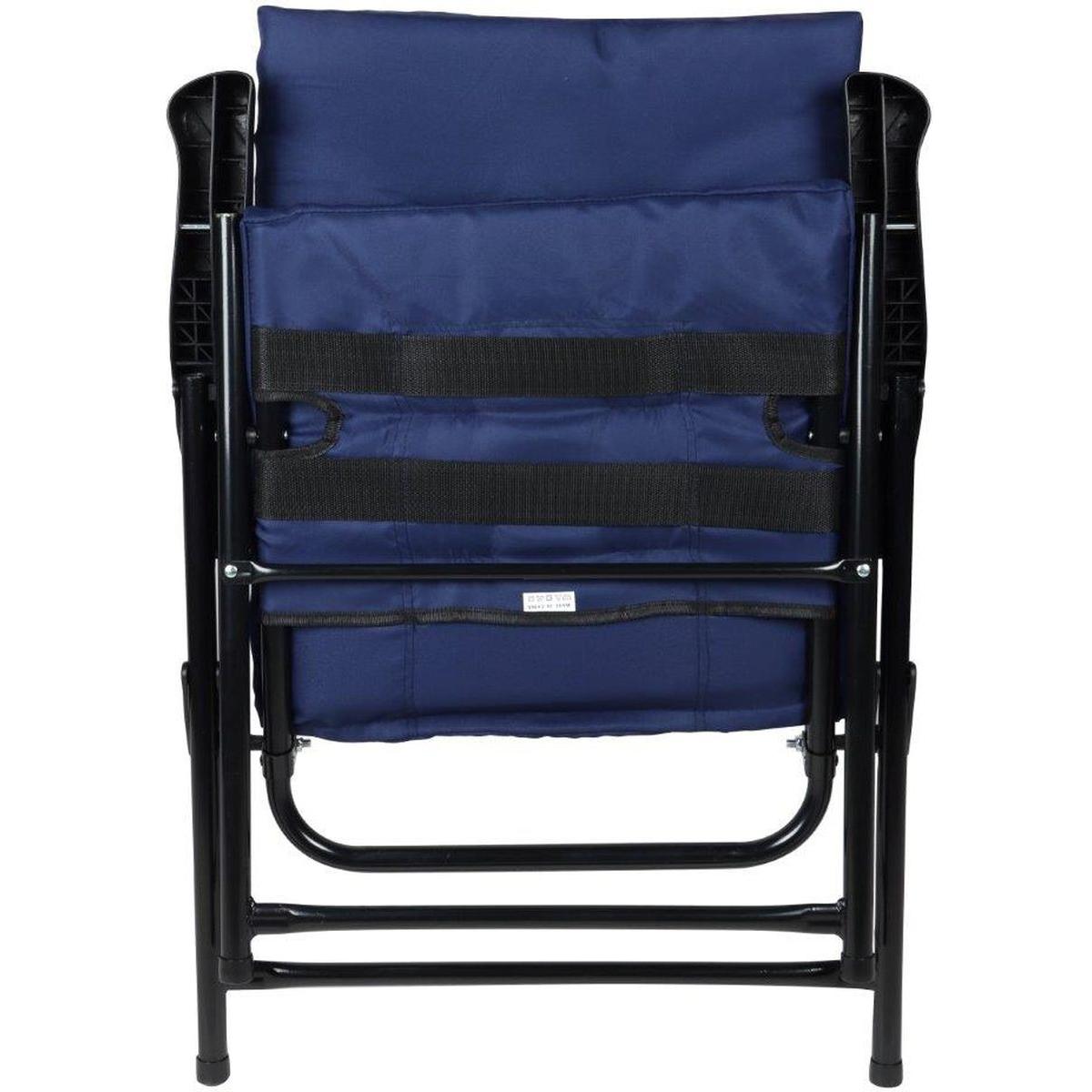 Scaun pliabil de gradina cu perna, structura metalica, 59x66x90 cm, albastru