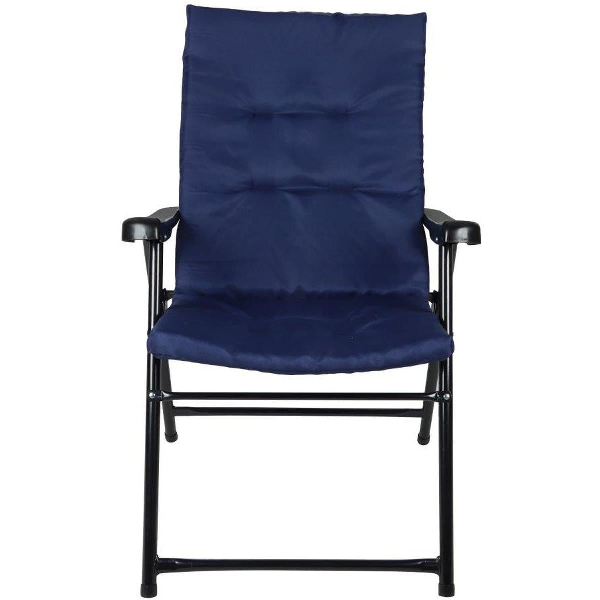 Scaun pliabil de gradina cu perna, structura metalica, 59x66x90 cm, albastru