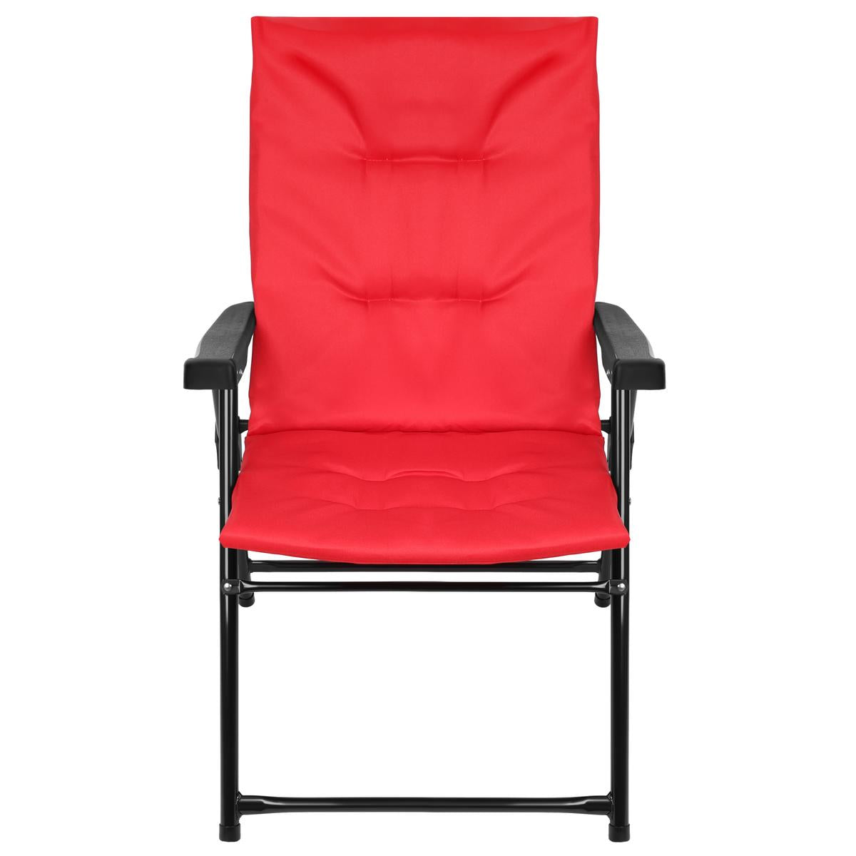 Scaun pliabil de gradina cu perna, structura metalica, 59x66x90 cm, rosu