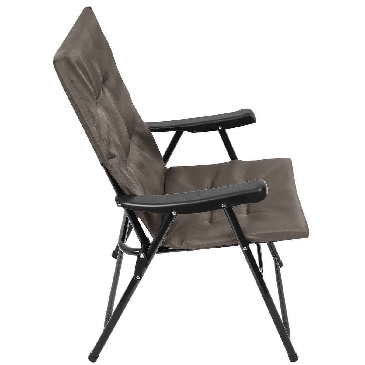 Scaun pliabil de gradina cu perna, structura metalica, 59x66x90 cm, maro