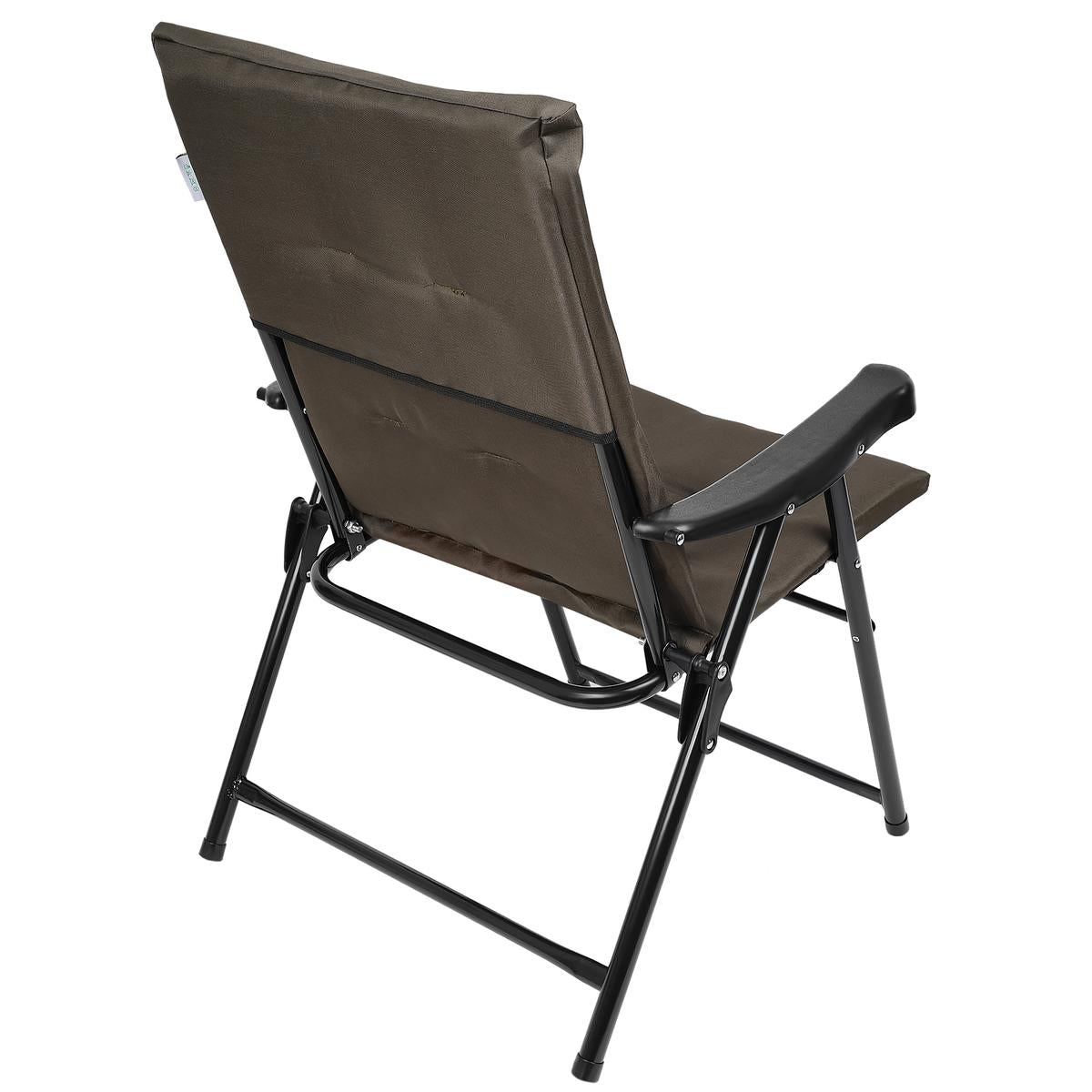 Scaun pliabil de gradina cu perna, structura metalica, 59x66x90 cm, maro