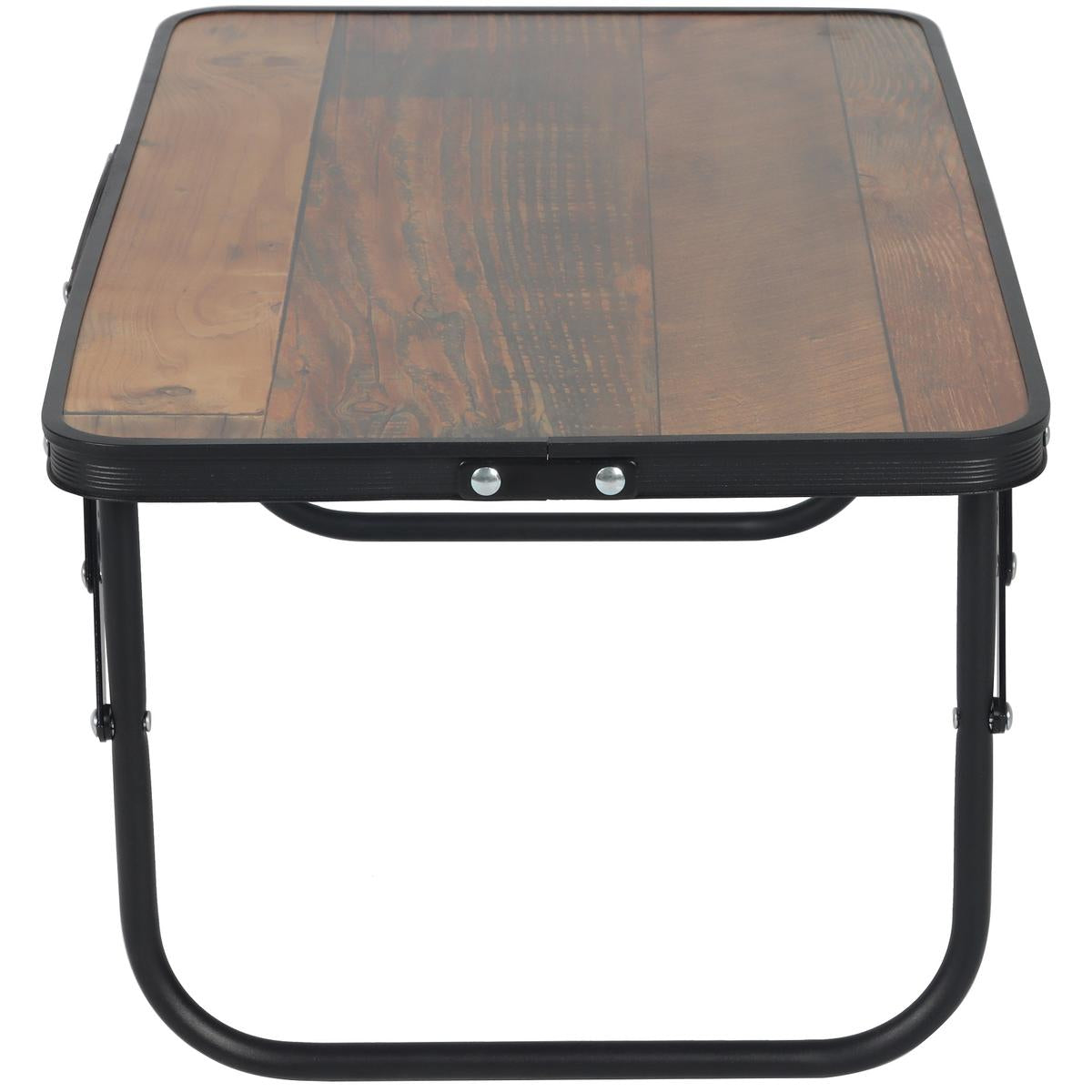 Masuta pliabila camping MDF cu maner, structura aluminiu, 56x34x24 cm, maro