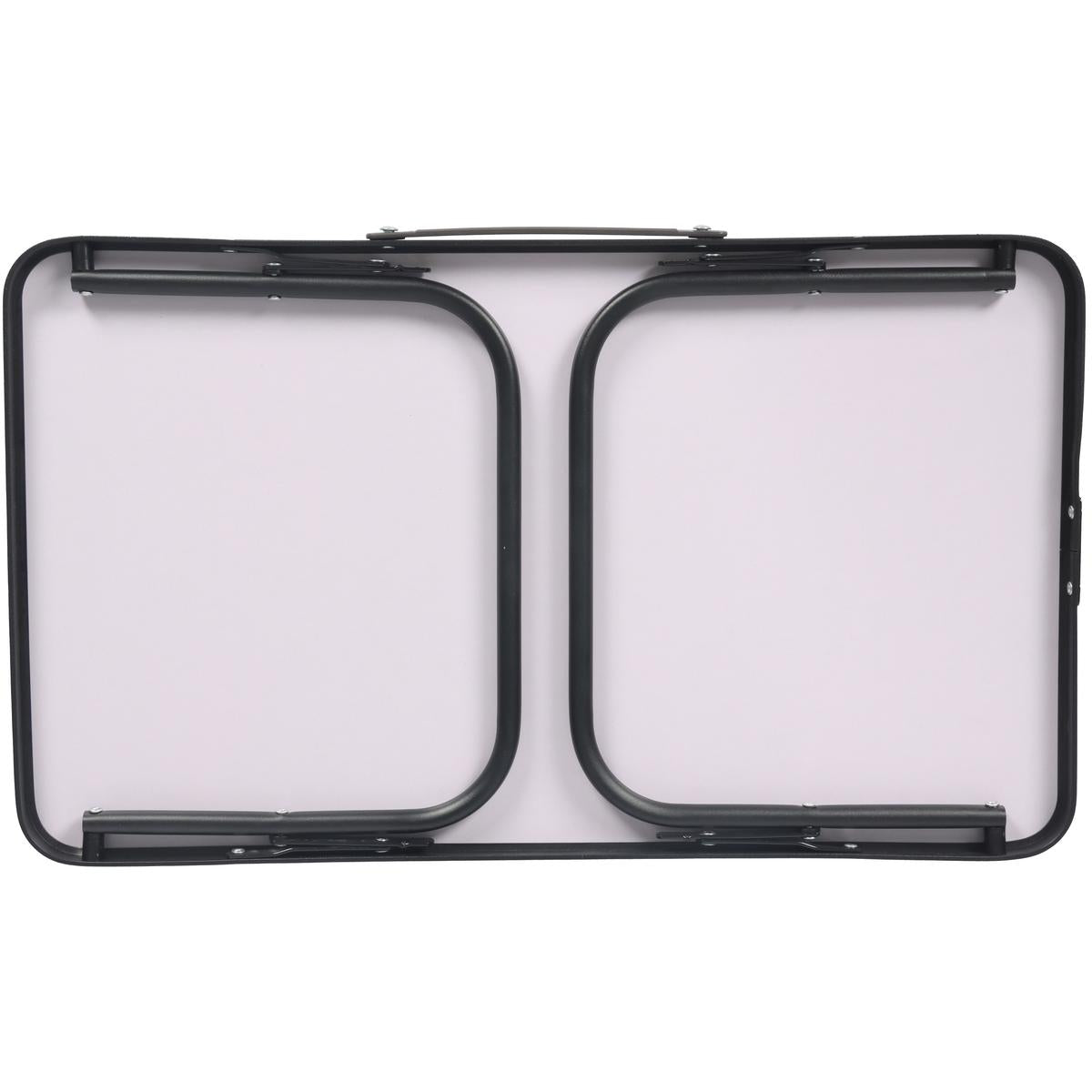 Masuta pliabila camping MDF cu maner, structura aluminiu, 56x34x24 cm, maro