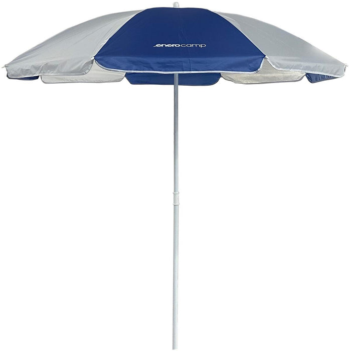 Umbrela plaja sau balcon cu inclinare, tija metalica, 160 cm, alb-albastru - BazarOltenia