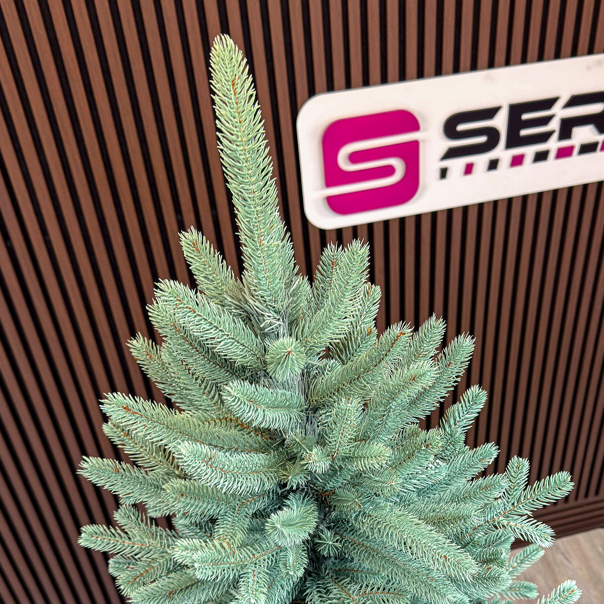Brad artificial Christmas Deluxe by Sersimo, Viena Select argintiu, integral 3D, 250 cm