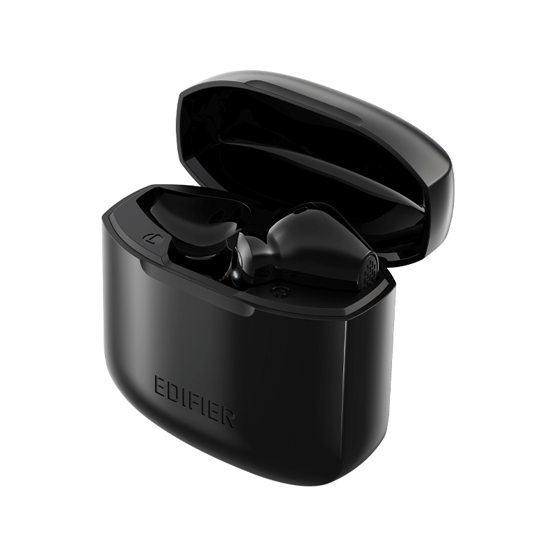 CASTI Edifier, wireless, intraauriculare - butoni, pt smartphone, microfon pe casca, conectare prin Bluetooth 5.4, IP54, USB-C, negru, "W200T-BK", (timbru verde 0.18 lei)