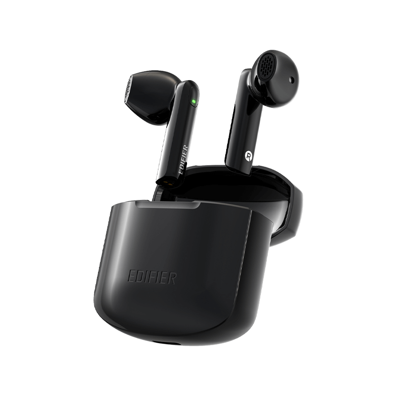 CASTI Edifier, wireless, intraauriculare - butoni, pt smartphone, microfon pe casca, conectare prin Bluetooth 5.4, IP54, USB-C, negru, "W200T-BK", (timbru verde 0.18 lei)
