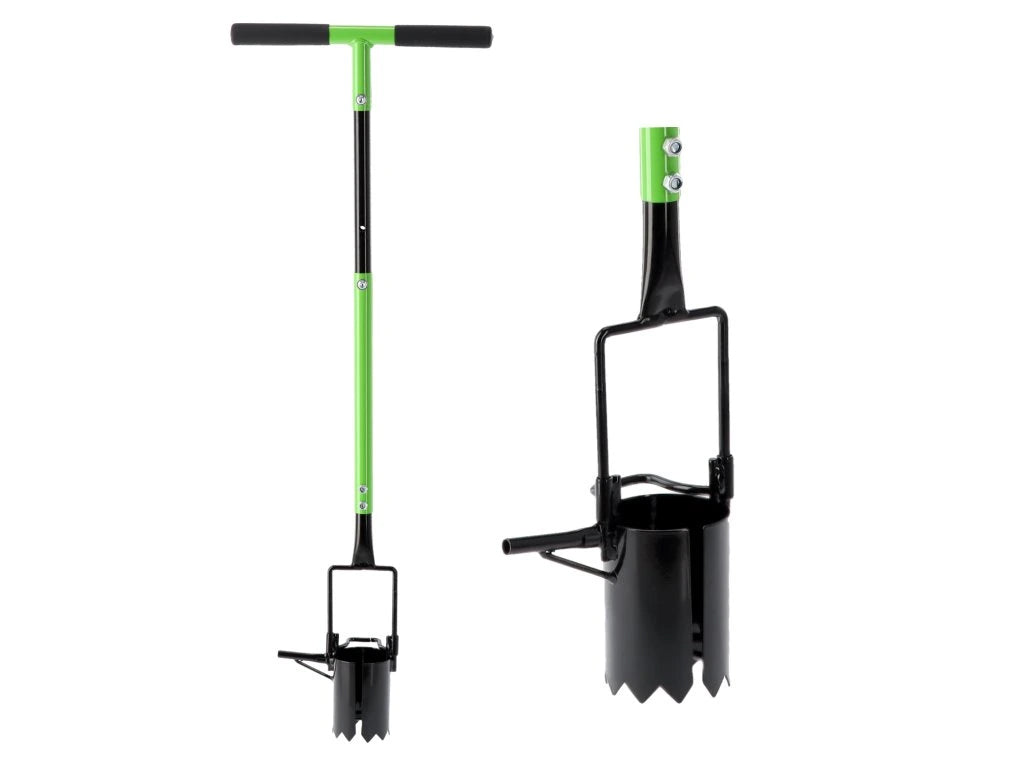 Plantator manual pentru rasaduri cu reglaj inaltime, 108 cm, otel, negru