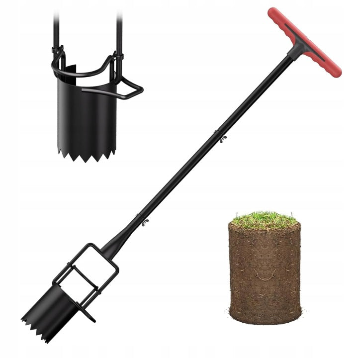 Plantator manual pentru rasaduri cu reglaj inaltime, 108 cm, otel, negru