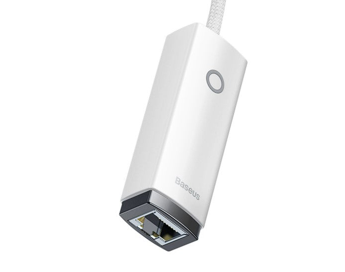 Adaptor RETEA Baseus Lite, USB Type-C to RJ-45 10/100 Mbps Adapter, LED, alb 
