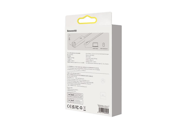 ADAPTOR RETEA Baseus Lite, USB Type-C to RJ-45 Gigabit LAN, metalic, LED, gri "WKQX000313" - 6932172606138