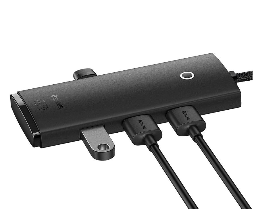 HUB extern Baseus Lite, porturi USB: USB 3.0 x 4, conectare prin USB 3.0, lungime 1m, negru, "WKQX030101" - 6932172606206