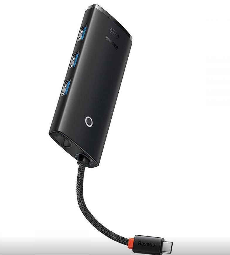 DOCKING Station Baseus Lite, conectare PC USB Type-C, USB 3.0 x 3, USB Type C x 1 PD 20V/5A, HDMI x 1/4K/30Hz, negru "WKQX040001" - 6932172606305