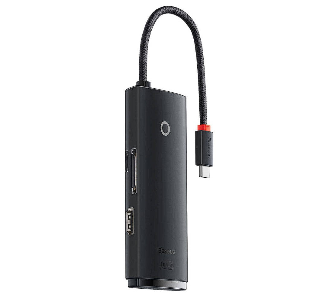 DOCKING Station Baseus Lite, conectare PC USB Type-C, USB 3.0 x 2, USB Type C x 1, HDMI x 1/4K/30Hz, card reader SD/microSD, negru "WKQX050001" - 6932172606329