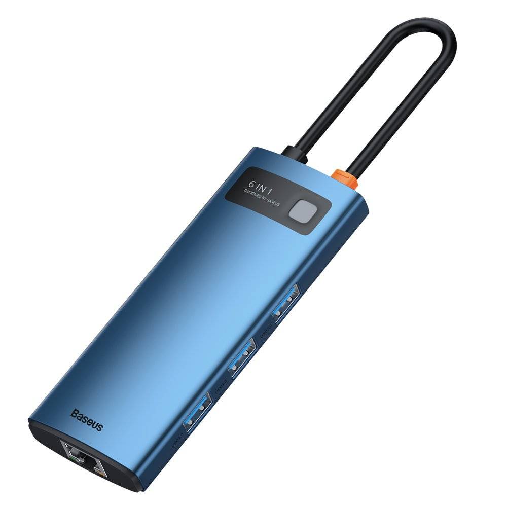 DOCKING Station Baseus Metal Gleam,conect PC USB Type-C,USB 3.0x3,USB-Cx1 PD 100W 5V/9V/14.5V/20V 5A (Max.),Gigabit