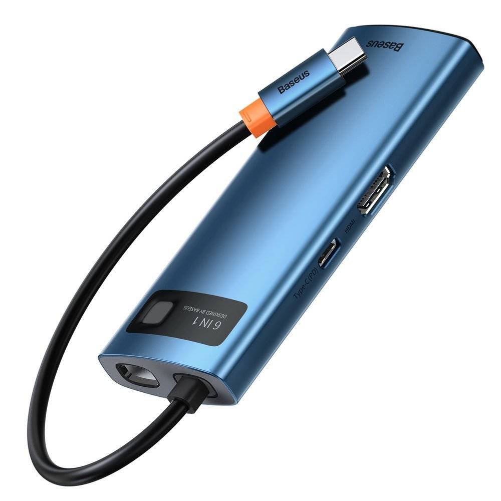 DOCKING Station Baseus Metal Gleam,conect PC USB Type-C,USB 3.0x3,USB-Cx1 PD 100W 5V/9V/14.5V/20V 5A (Max.),Gigabit