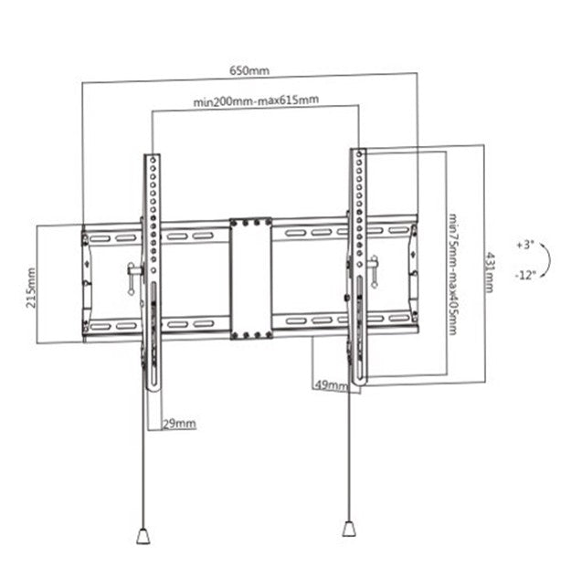 Suport de perete Gembird, pt 1 TV/monitor plat, diag. max 37