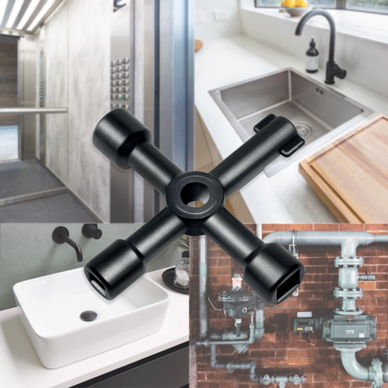 CHEIE UNIVERSALA in cruce Logilink, pentru cabinete, 4 tipuri de cheie, aliaj zinc, black, "WZ0072"