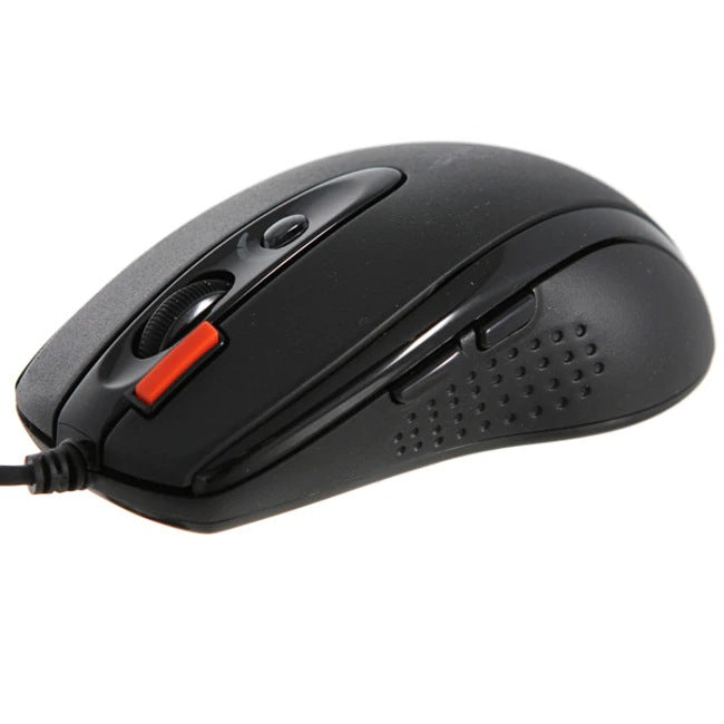 MOUSE A4tech, gaming, cu fir, USB, optic, 2000 dpi, butoane/scroll 6/1, buton selectare viteza, negru, "X-710BK"