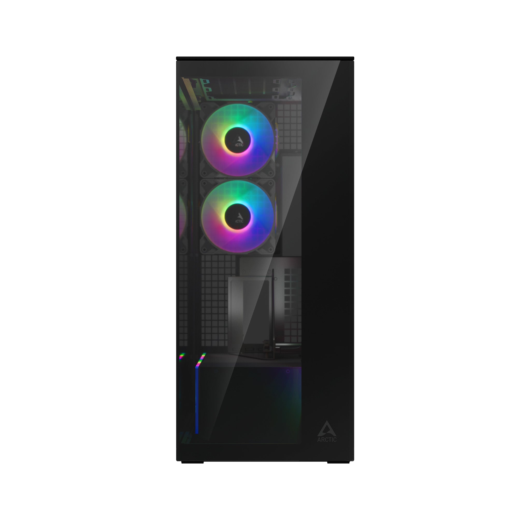 CARCASA Arctic "Xtender Mirror BK VG", mid tower, max 8xfan, 3xP14 ProR ARGB si 2xP12Pro ARGB instalate, PSU shroud 24 LED ARGB, USB-C x 1, USB 3.2 x 2, audio+mic, 7 sloturi expans, negru, "ACPCC00019A"
